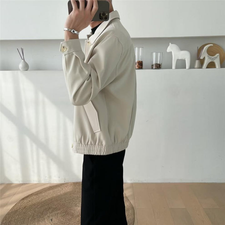 Herren Modische Jacke mit Druckknöpfen Drune
