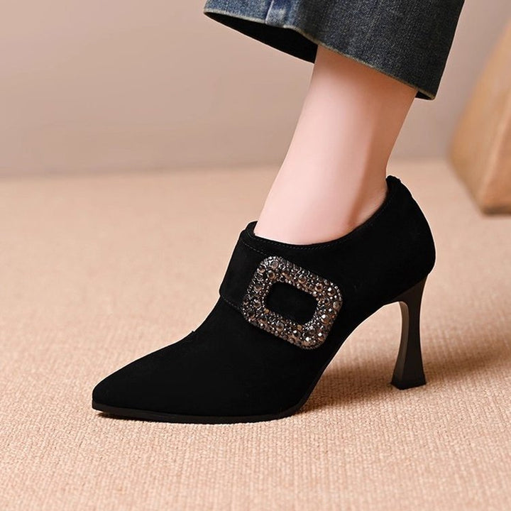 Damen Elegante Stiefeletten mit Glitzerakzenten Drune