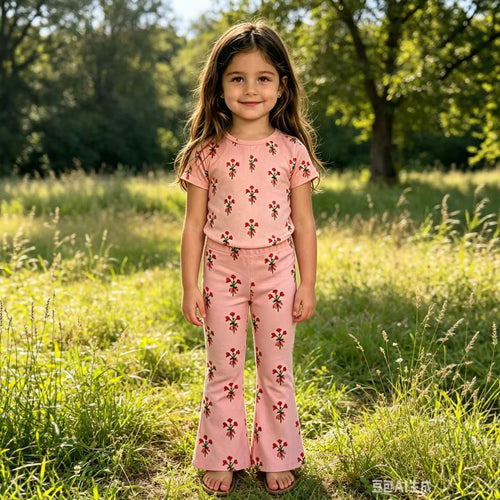 Mädchen Leggings mit floralen Applikationen Drune