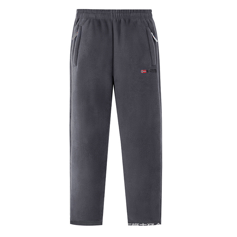 Damen Bequeme Thermo-Fleece-Jogginghose mit Gummibund und Reißverschlusstaschen Drune