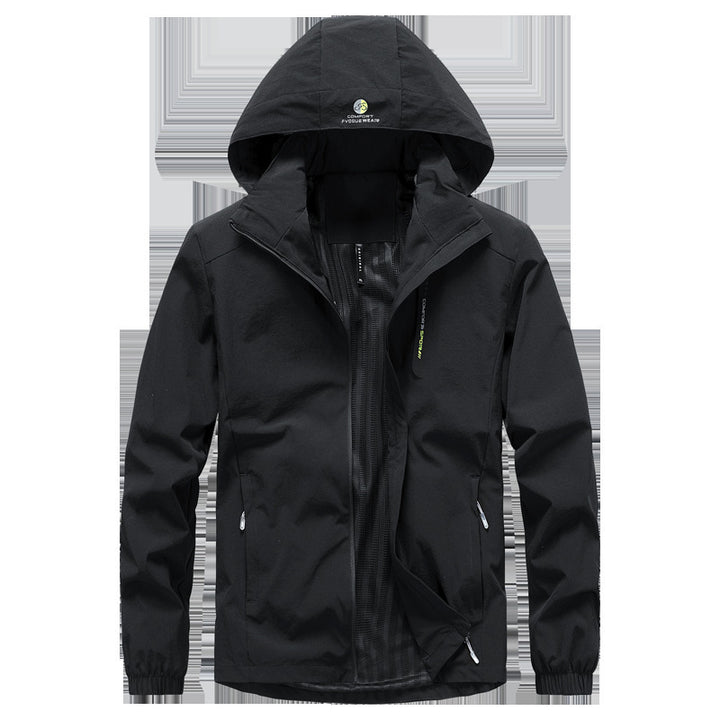 Herren Leichte Softshelljacke mit Kapuze wasserdichter Membran und Reißverschlusstaschen Drune