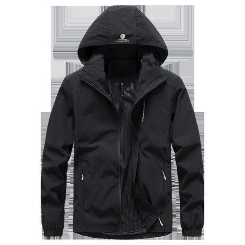 Herren Leichte Softshelljacke mit Kapuze wasserdichter Membran und Reißverschlusstaschen Drune