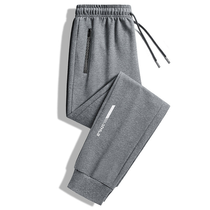 Herren Sportive Stretch-Jogginghose mit elastischem Bund und Reißverschlusstaschen Drune