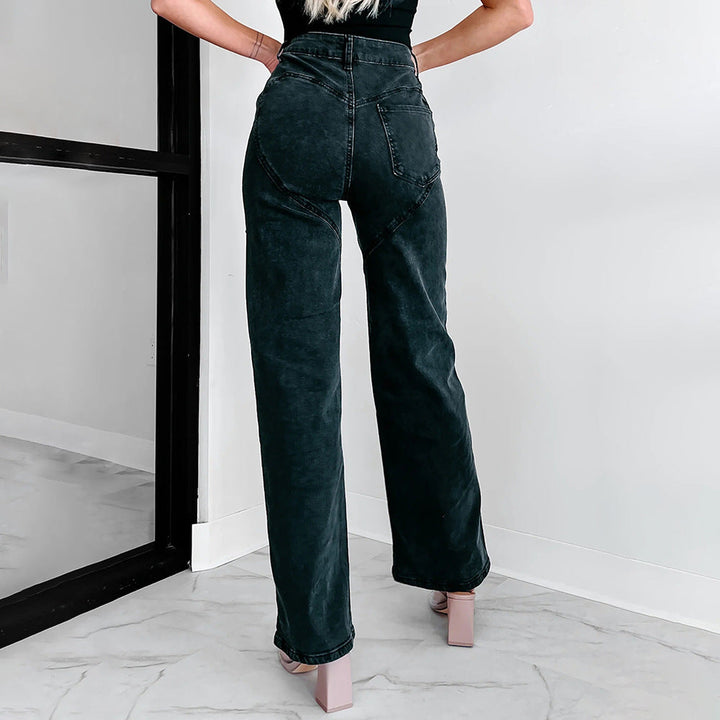 Drune | Lässige Nieten Ripped Straight Leg Damen Jeans