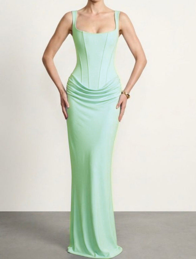 Damen elegantes Abendkleid mit raffinierten Drappierungen Drune