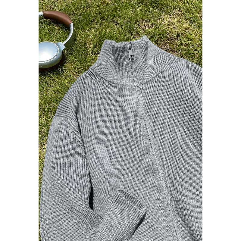 Damen Hochwertiger Strickpullover mit Stehkragen Drune