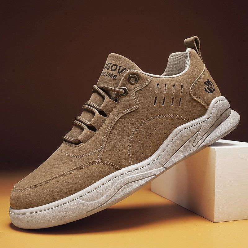 Herren urbane Retro-Cupsohlen-Sneaker aus Mikrofaser-Wildleder mit belüftetem Schaft Drune