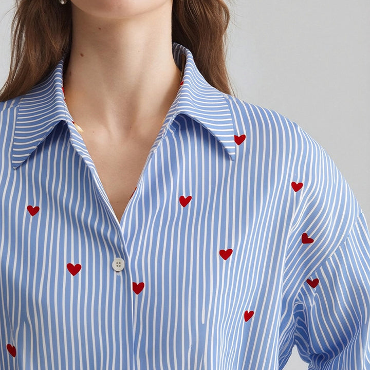 Damen Hemd mit romantischem Herzdesign Drune