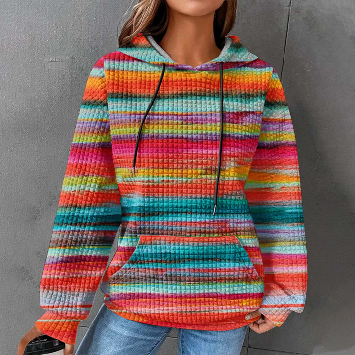 Damen Modischer Kapuzenpullover im Karodesign Drune
