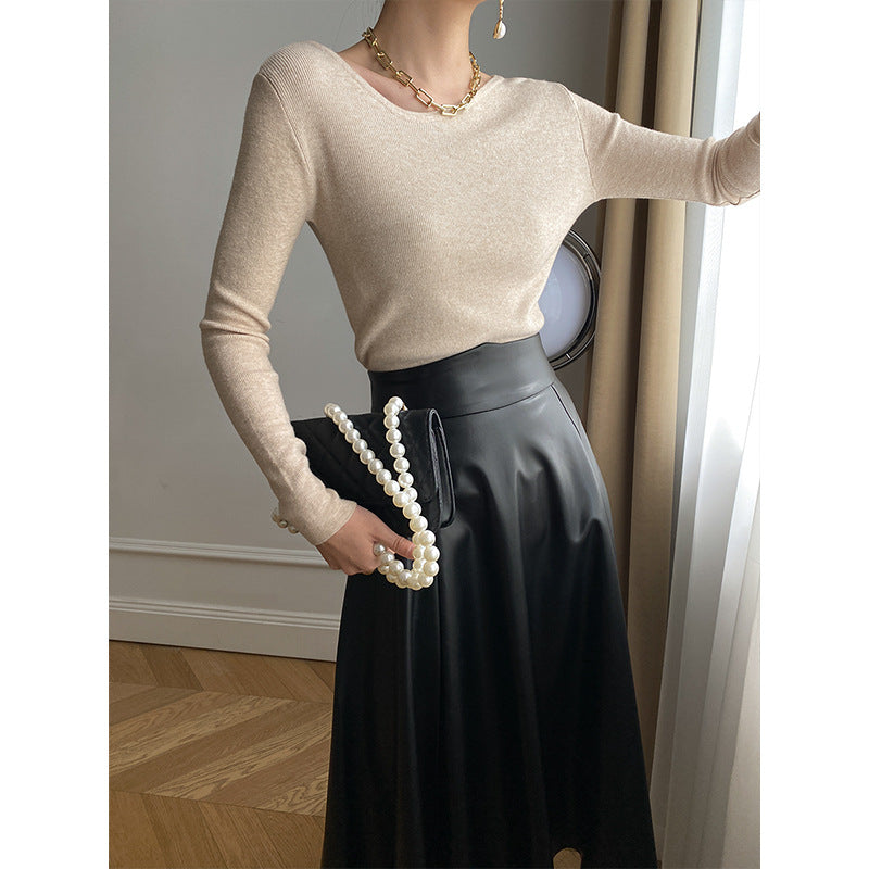 Damen Langarmshirt mit feiner Rippstruktur Drune