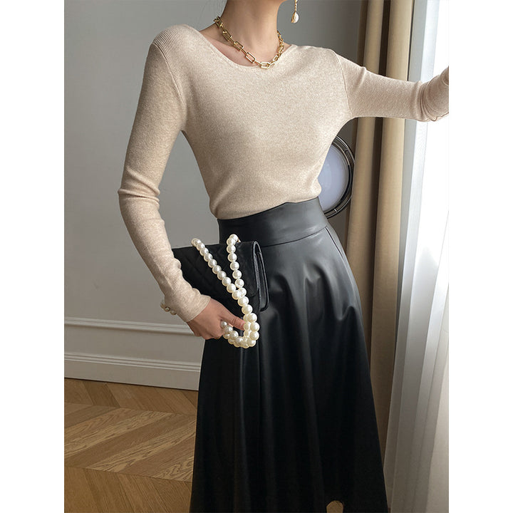 Damen Langarmshirt mit feiner Rippstruktur Drune