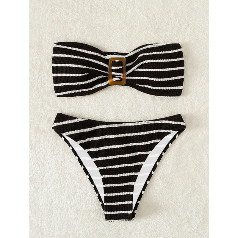 Damen Bandeau Bikini-Set mit elegantem Schleifen-Design Drune