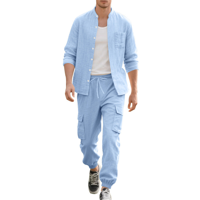 Herren lässiges Leinen-Set mit praktischen Taschen und atmungsaktiver Stoffqualität Drune