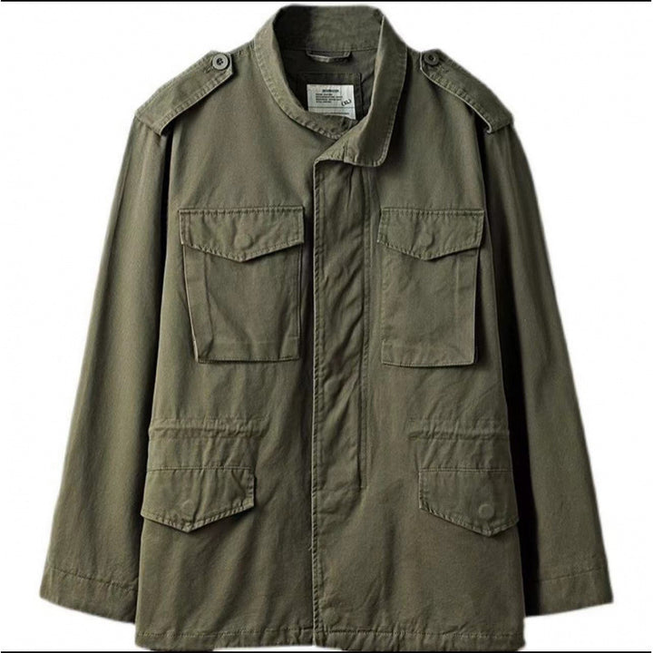 Herren Feldjacke im Militärstil mit Epauletten Drune