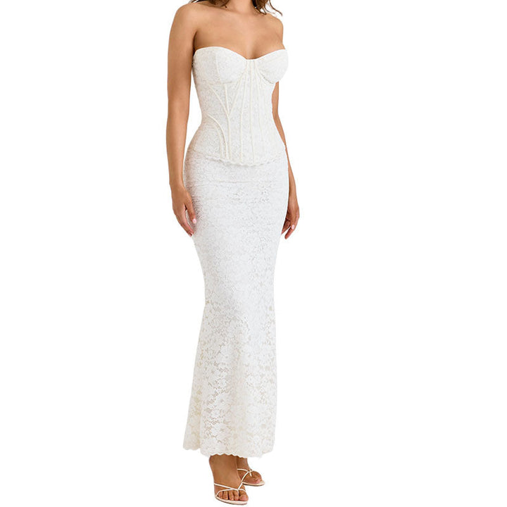 Damen Spitzen-Corsagenkleid Drune