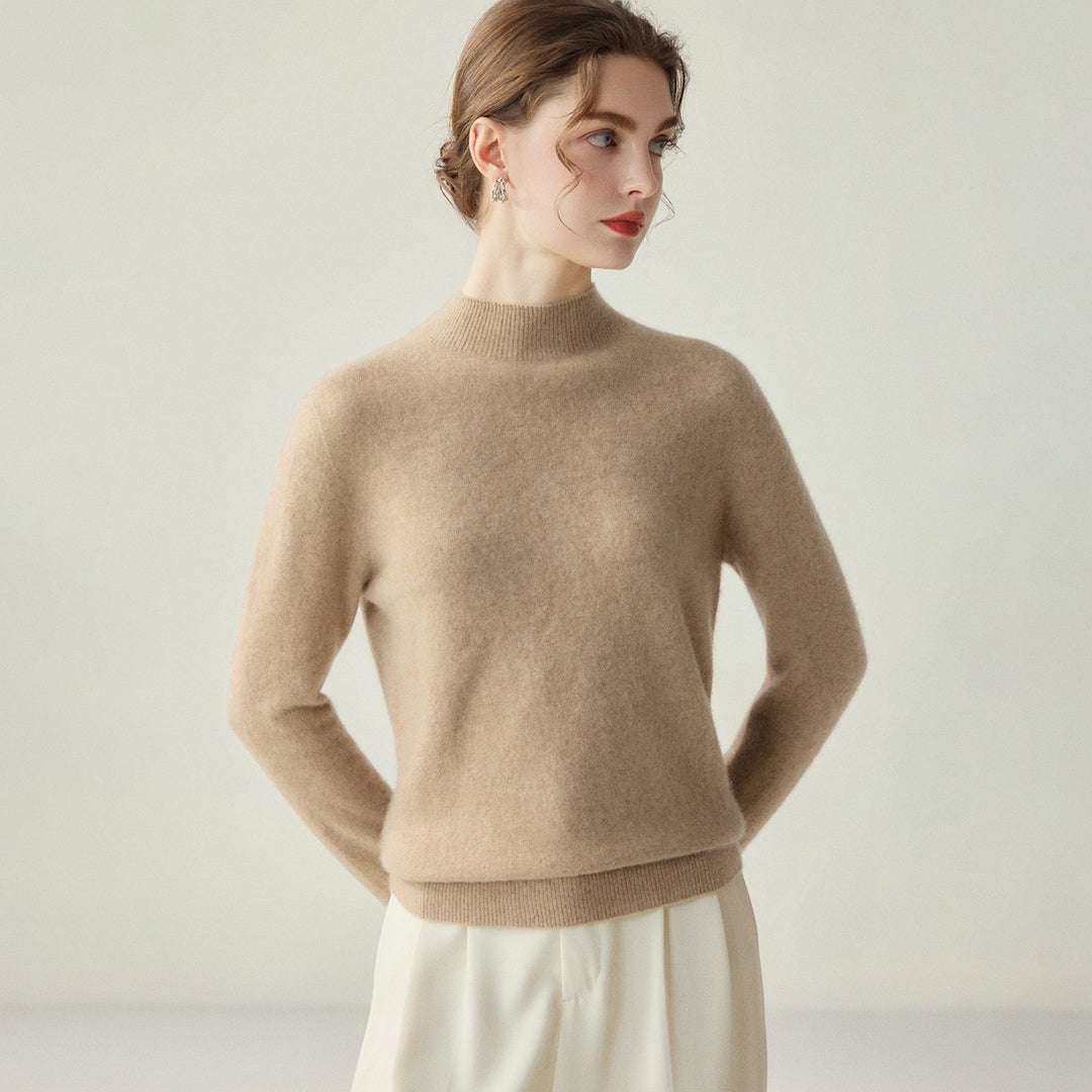 Damen Schmaler Mockneck-Feinstrickpullover mit kaschmirähnlicher Haptik Drune