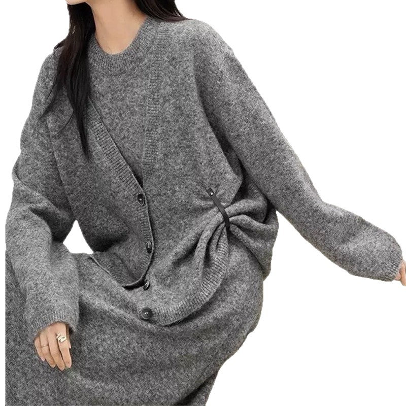 Damen Strickkleid mit lässiger Knopfleiste Drune