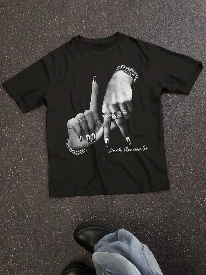 Damen T-Shirt mit künstlerischem Totenkopf-Motiv und lässigem Schnitt Drune