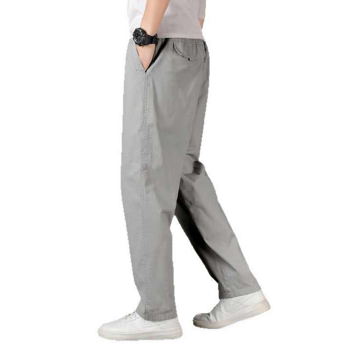 Herren Weite Baumwoll-Chinohose im Relaxed-Fit mit elastischem Komfortbund & verdeckten Eingriffstaschen Drune