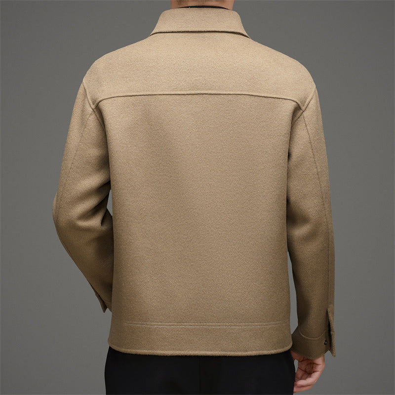 Herren elegante Wolljacke mit klassischem Kragen Drune