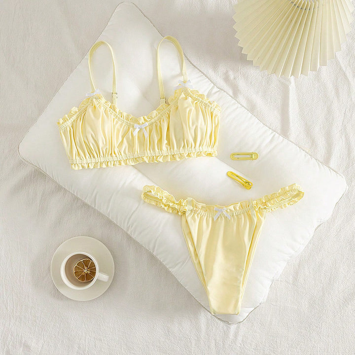 Damen Rüschentop-Bikini mit charmanten Schleifendetails Drune