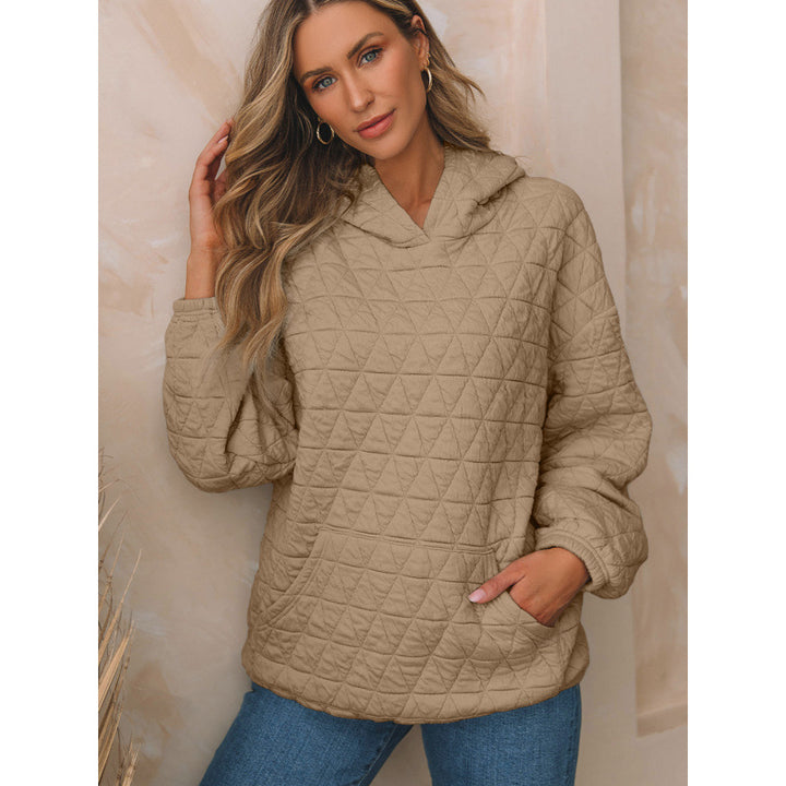 Damen gesteppter Kapuzenpullover mit praktischen Taschen Drune