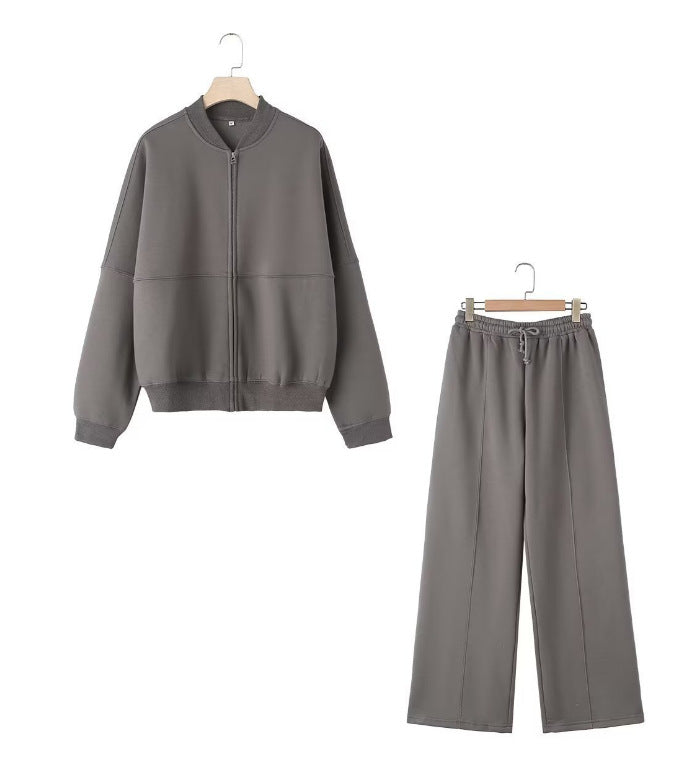 Damen 300+ minimalistische Oversize‑Bomberjacke mit durchgehendem Reißverschluss und gerippten Bündchen Drune