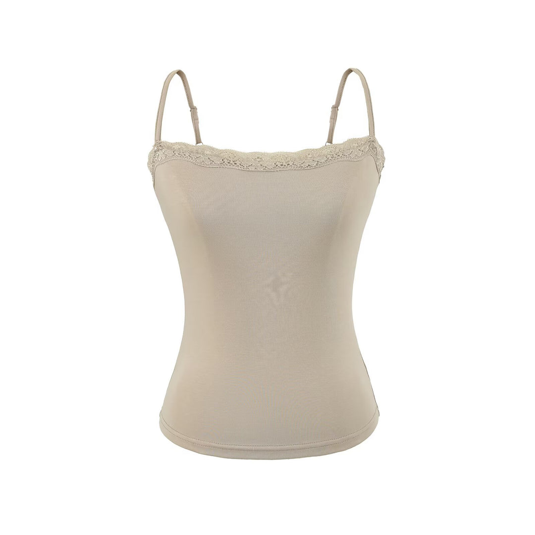 Damen dreiteiliges Lounge-Set mit kurzem Knopfcardigan, Spitzentop und Wickel-Schlaghose Drune