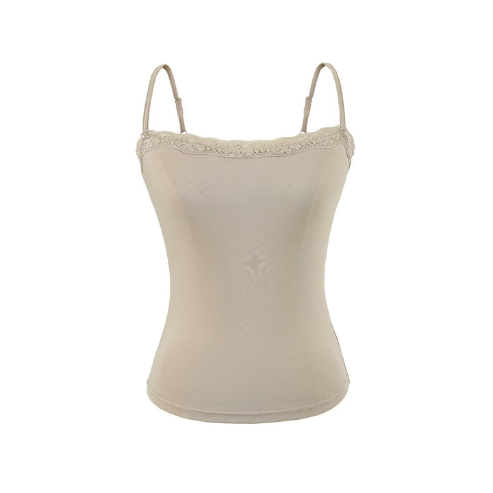 Damen dreiteiliges Lounge-Set mit kurzem Knopfcardigan, Spitzentop und Wickel-Schlaghose Drune