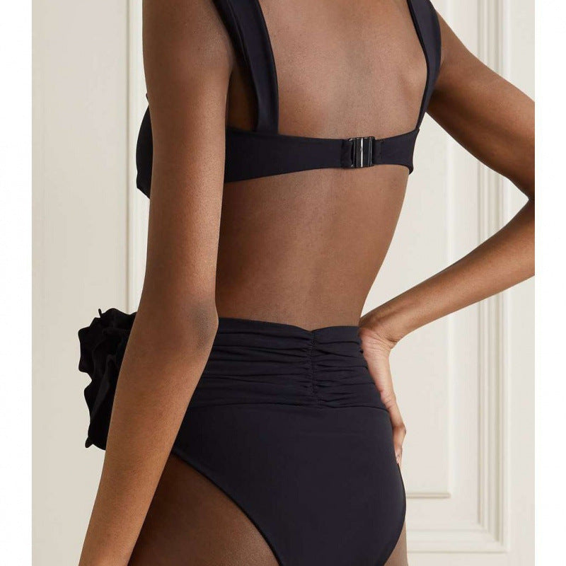 Damen Hochgeschnittener Bikini mit raffiniertem Rüschendetail Drune