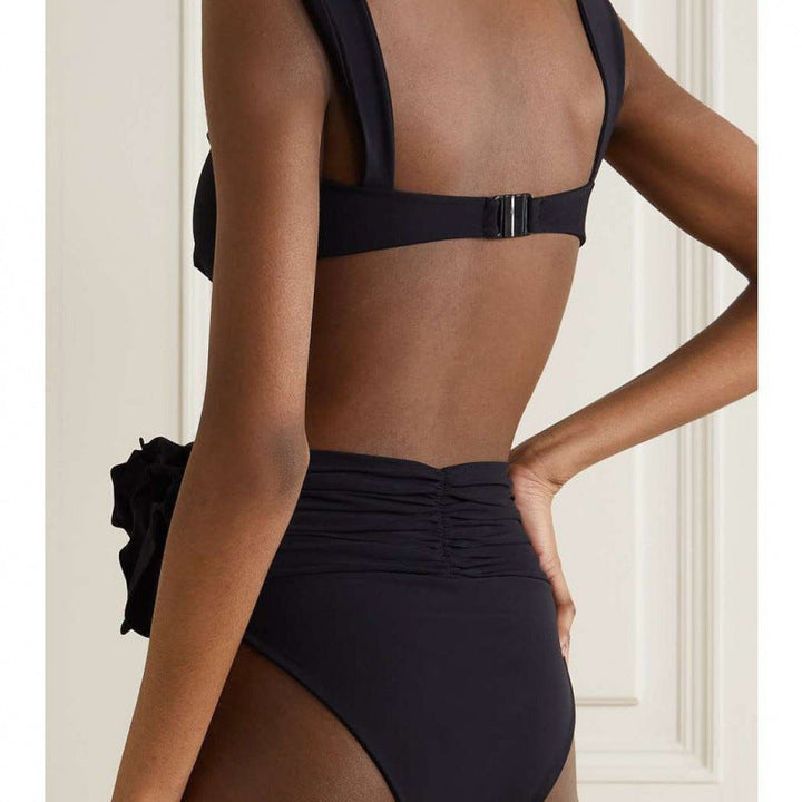 Damen Hochgeschnittener Bikini mit raffiniertem Rüschendetail Drune