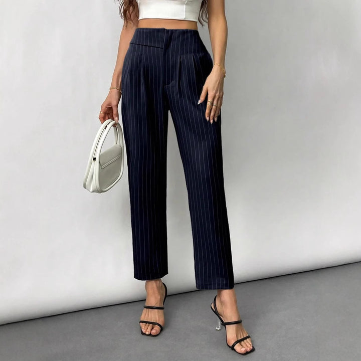 Damen Elegante und modische Anzughose mit Streifen Drune