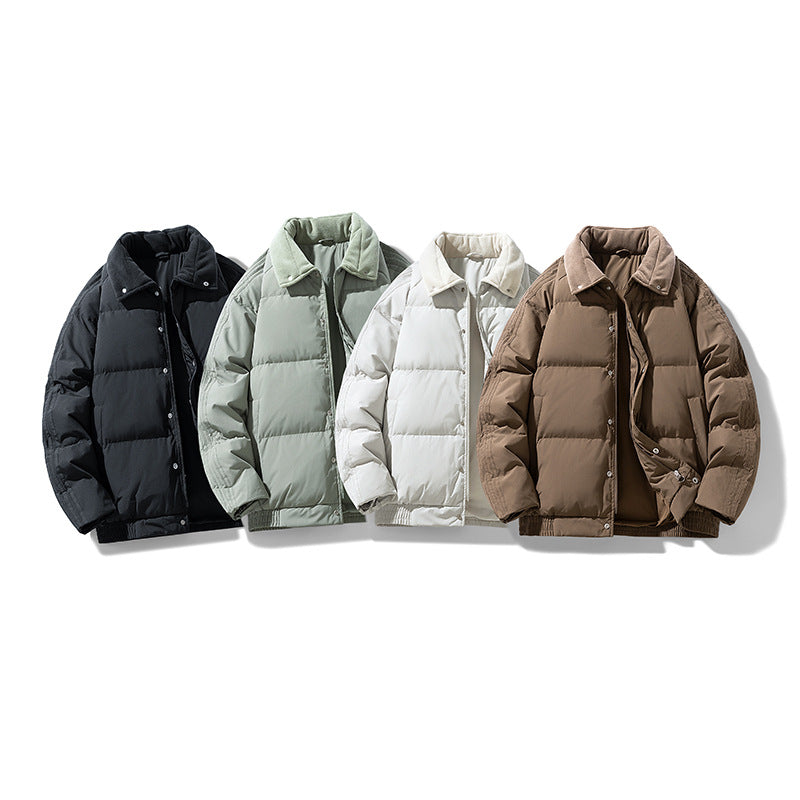 Herren Gepolsterte Winter-Steppjacke mit Teddykragen und winddichter Thermofüllung Drune