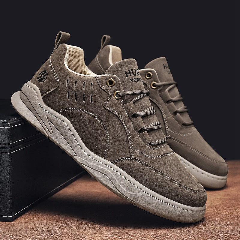 Herren urbane Retro-Cupsohlen-Sneaker aus Mikrofaser-Wildleder mit belüftetem Schaft Drune