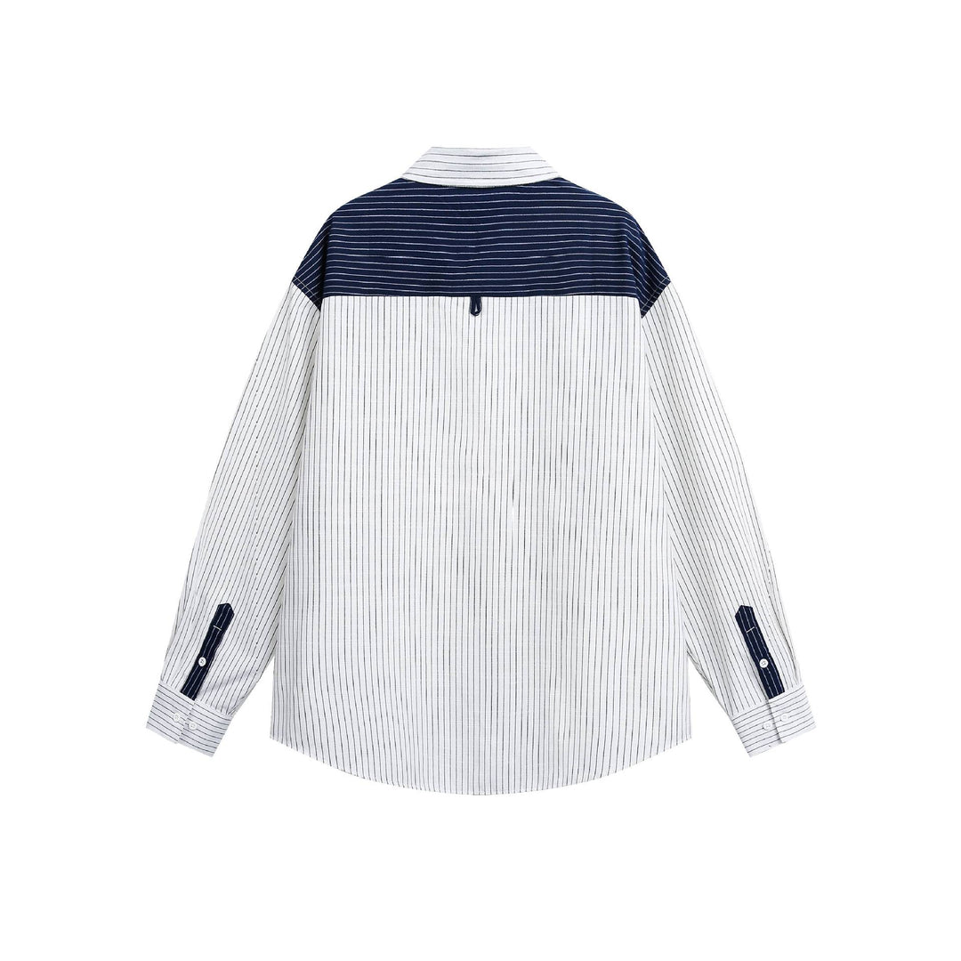 Unisex Oversize-Hemd mit Nadelstreifen und kontrastierter Schulterpasse Drune
