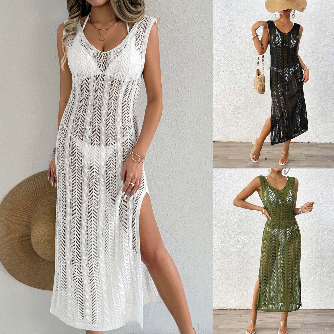 Damen eleganter Häkelsarong mit transparentem Design Drune