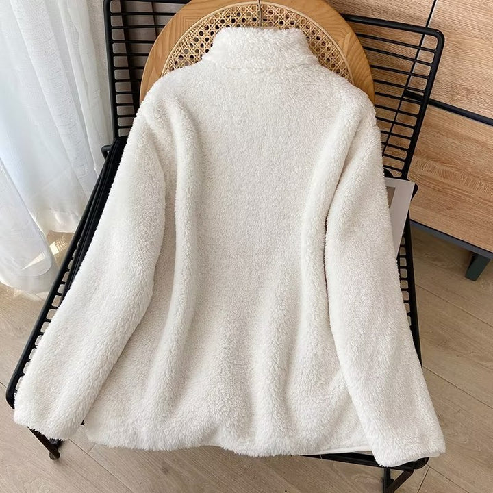 Damen Kuschelige Fleecejacke mit hohem Kragen und seitlichem Reißverschluss Drune