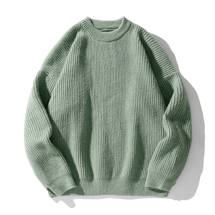 Unisex Grobstrick-Rundhalspullover mit Drop-Shoulder und markanter Rippenstruktur Drune