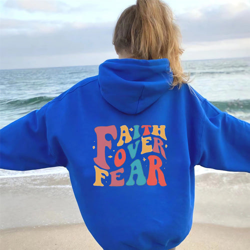 Damen Kapuzenpullover mit kreativem Schriftzug und weichem Innenfleece Drune