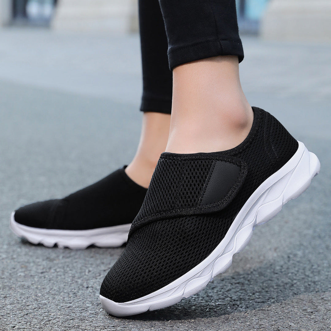 Damen Atmungsaktive Slip-On Freizeitschuhe mit verstellbarem Klettverschluss Drune