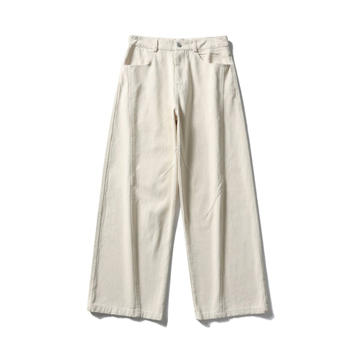 Damen Hochtaillierte weite Culotte‑Hose aus Baumwoll‑Twill mit Ziersteilnähten Drune