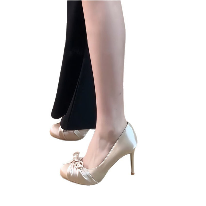 Damen Satin‑Pumps mit Schleifen‑Detail und mittlerem Stiletto‑Absatz Drune