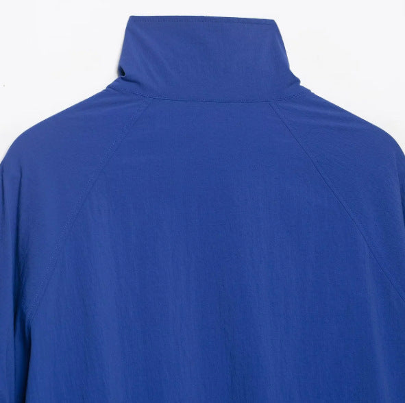 Damen Kurz geschnittene Wollmix-Jacke mit Stehkragen, Reißverschluss und Ballonärmeln Drune