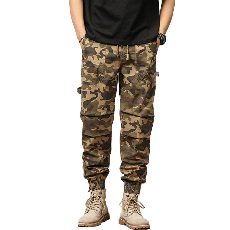 Herren Camouflage Utility-Joggerhose mit elastischem Tunnelzugbund, Kniefalten und Mehrfachtaschen Drune