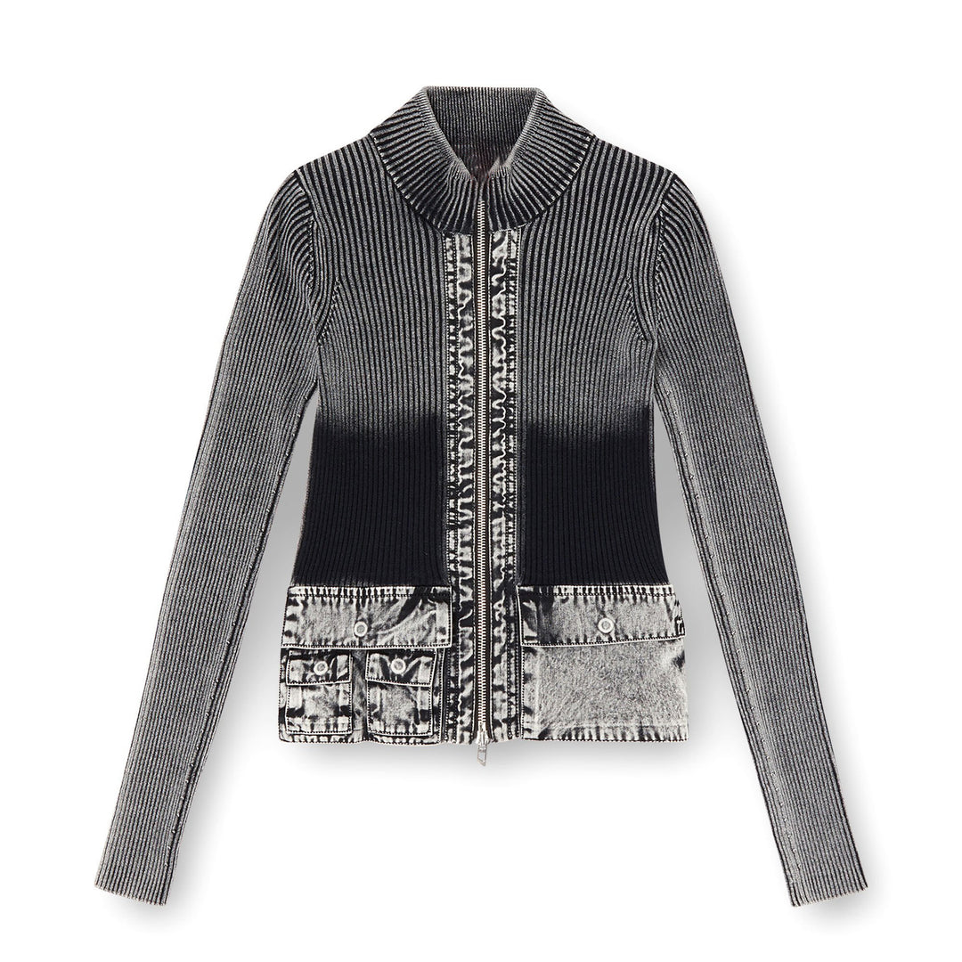 Damen Strickjacke mit denim-inspirierten Taschen und modernem Schnitt Drune