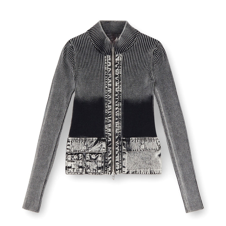 Damen Strickjacke mit denim-inspirierten Taschen und modernem Schnitt Drune