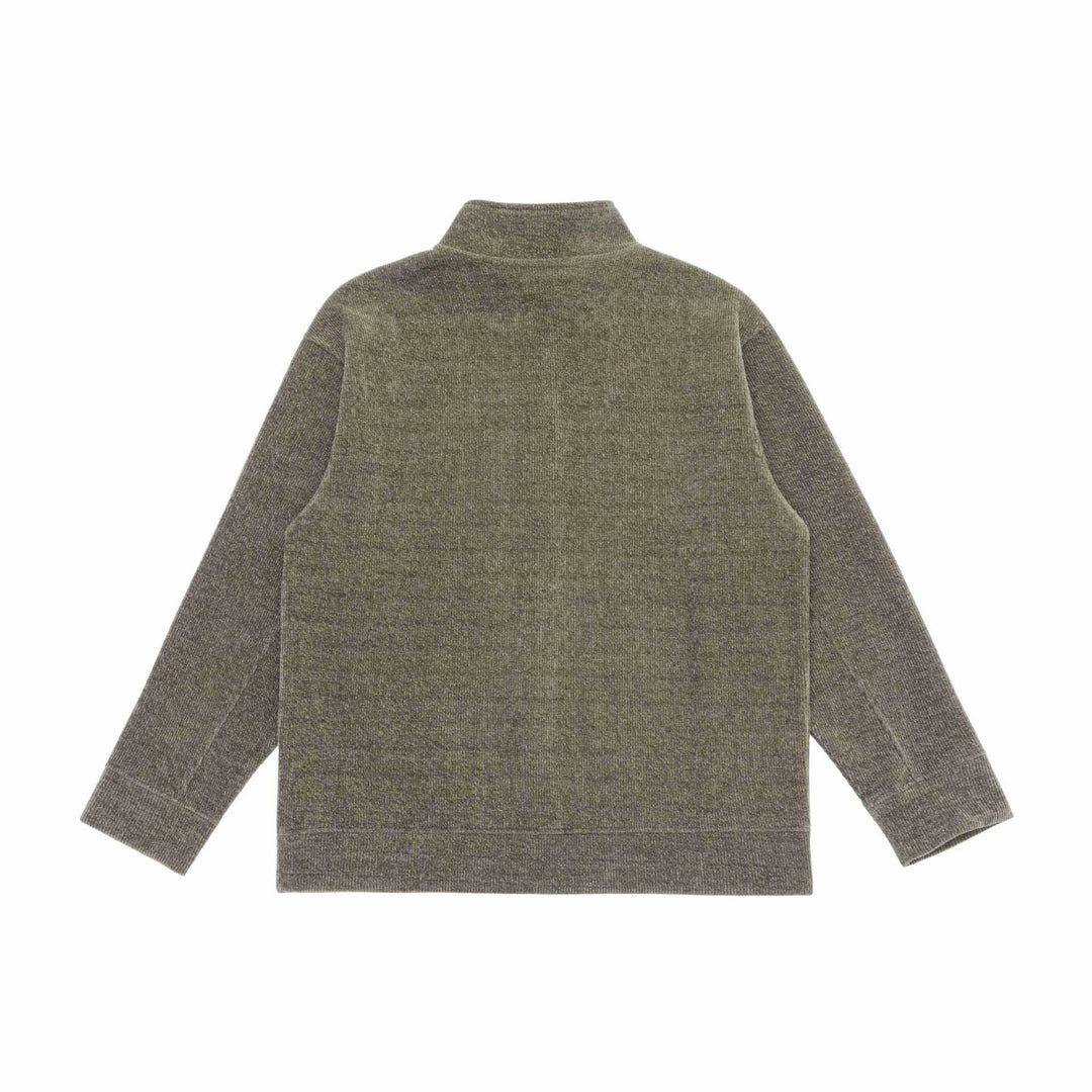 Unisex Feinstruktur-Halfzip-Pullover mit Stehkragen und karierter Knopfleiste Drune