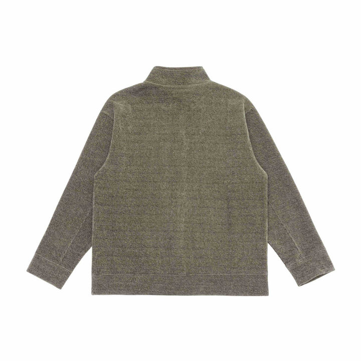 Unisex Feinstruktur-Halfzip-Pullover mit Stehkragen und karierter Knopfleiste Drune