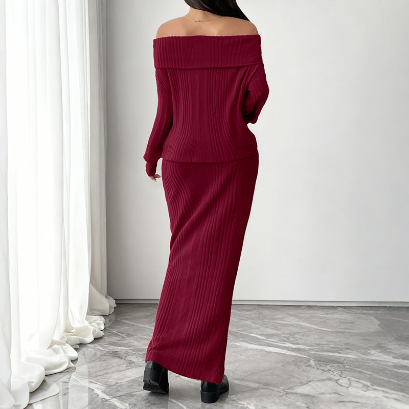 Damen Elegantes Strick-Kleidungsset Drune