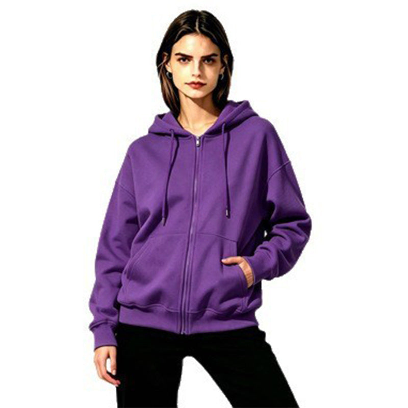 Damen Weicher Kapuzenpullover mit durchgehendem Reißverschluss Drune